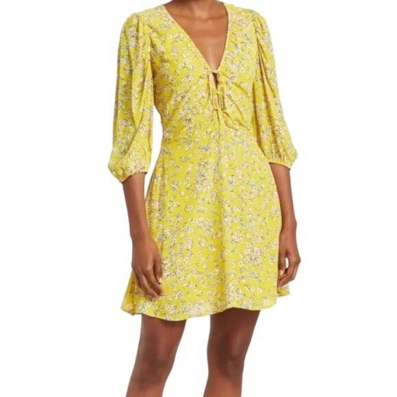 NWT NICHOLAS | Danni Hastings Floral Tie Mini Dress 6 - Picture 1 of 11
